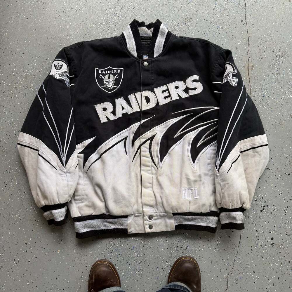 Vintage 90s Los Angeles Raiders Jacket by Chalk Line, Size Large